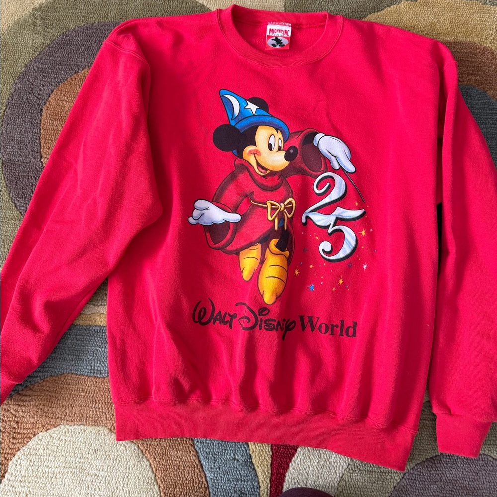 Walt Disney World 25th Anniversary Sorcerer Mickey Disney Fantasia Sweatshirt